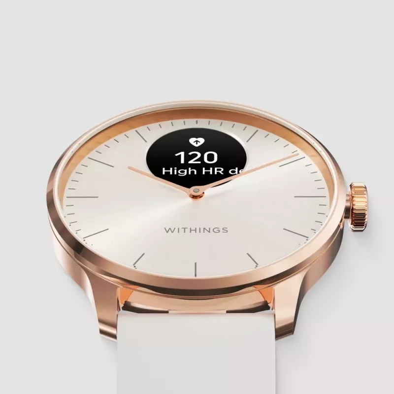 Hybridné smart hodinky Withings ScanWatch Light zlatá biela