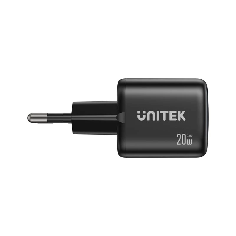 Nástenná nabíjačka Unitek P1128ABK01-EU – 2-portová GaN USB‑C & USB‑A, celkovo 20W, čierna