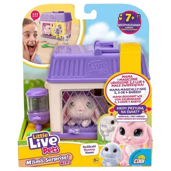 Interaktívna hračka Cobi Little Live Pets Mama Surprise Mini Bunny MO-26625, malá interaktívna figúrka