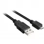 USB 2.0 kábel, USB-A konektor samec > Micro-USB konektor samec (čierny, 2,0 metre)