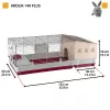 Klietka Ferplast Krolik 140 Plus pre králiky, sivá/červená, B1420×T600×H500 mm, kov/plast