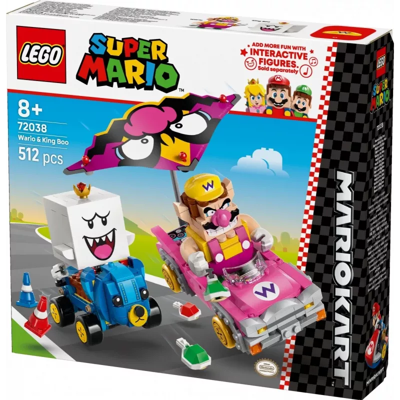 LEGO stavebná hračka sada 72038 Super Mario Mario Kart Wario King Buu Huu – postavy a prvky trate