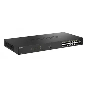 D-Link 18-port Gigabit Unmanaged PoE switch DGS-1018P/E — 16 x Gigabit RJ-45, PoE (IEEE 802.3af/at), 36 Gbit/s prepínacia kapacita