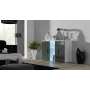 Komoda cama meble SOHO S7, 120 cm, biela/sivá vysoký lesk, 3 dvere, 4 police