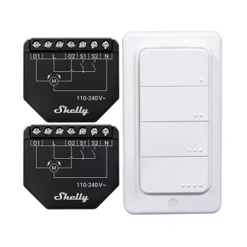 Shelly WiFi Controller Set Shutter BLU RC Button 4 — smart relé pre rolety a žalúzie