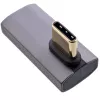 InLine USB4 adaptér, USB-C konektor samec/samica vertikálne vpravo/vľavo zahnutý, hliník, sivý