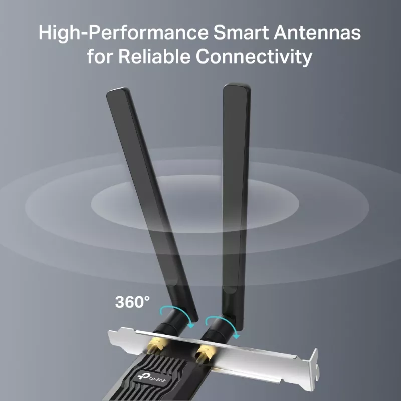 Wi‑Fi 6 Bluetooth PCIe adaptér TP‑LINK Archer TX10E AX900 — PCIe‑karta, AX900 Wi‑Fi 6, Bluetooth