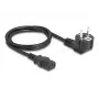 Napájací kábel DELOCK CEE 7/7 (E+F) na IEC C13 90° zahnutý, 1 m, H05VV-F 3x1,00 mm², čierny