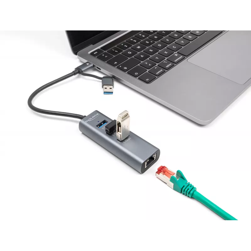 DeLOCK 64282 dokovacia stanica pre notebook a port replikátor káblový USB 3.2 Gen 1 (3.1 Gen 1) Type-C sivá (64282)
