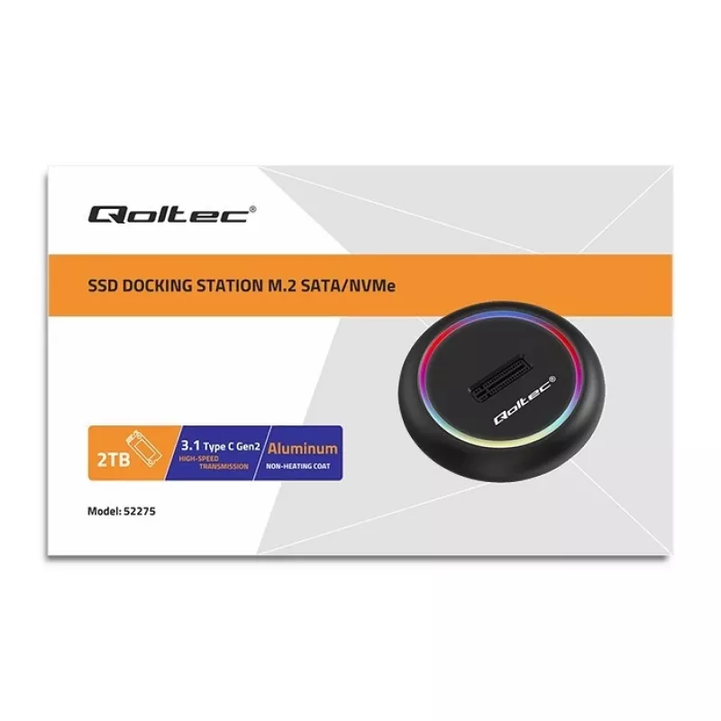 Qoltec 52275 M.2 SSD dokovacia stanica, SATA/NVMe, USB-C