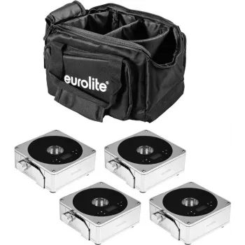 Sada plochých svetiel 4x AKKU EUROLITE 20000425 so soft-bag – 4-dielna sada plochých reflektorov na batérie