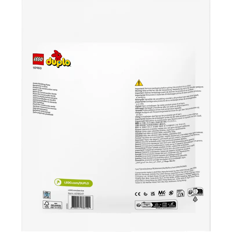LEGO DUPLO 10460 zelená stavebná doska