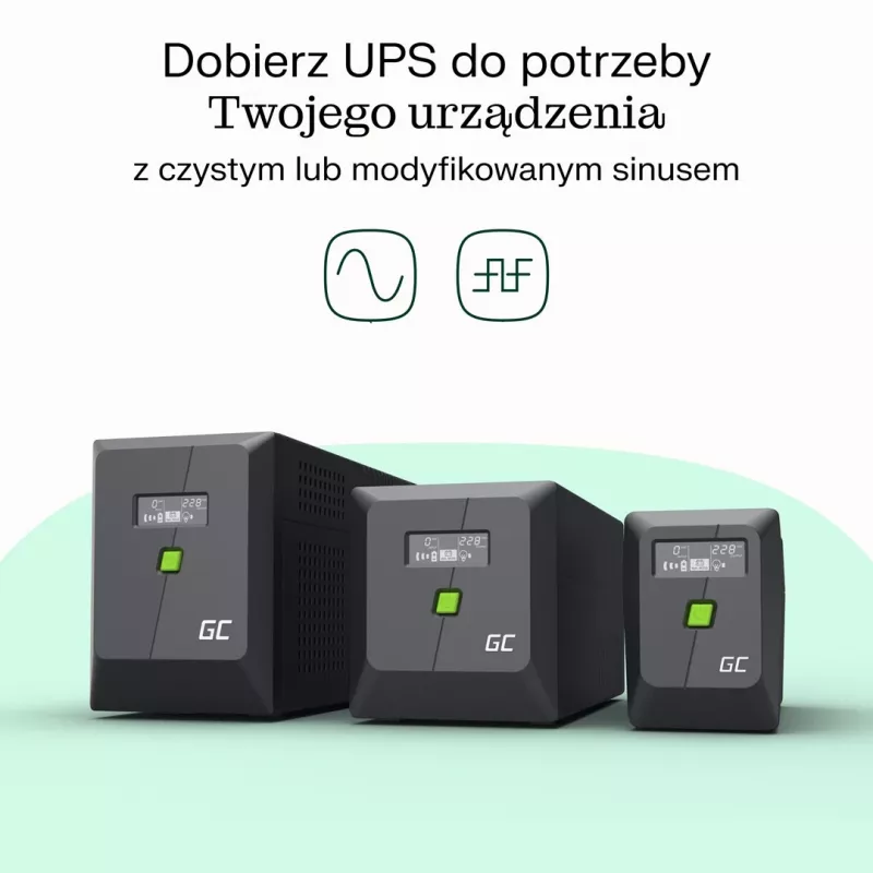 Green Cell UPS (UPS) Line-Interactive 1 kVA 600 W 4 AC výstupy