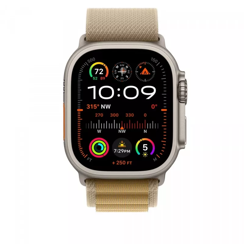 Remienok Apple 49mm Tan Alpine Loop Large Natural Titanium Finish