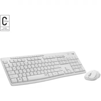 Logitech MK295 tichá súprava klávesnice a myši, biela, bezdrôtová cez USB prijímač, švajčiarske rozloženie, 920-009872