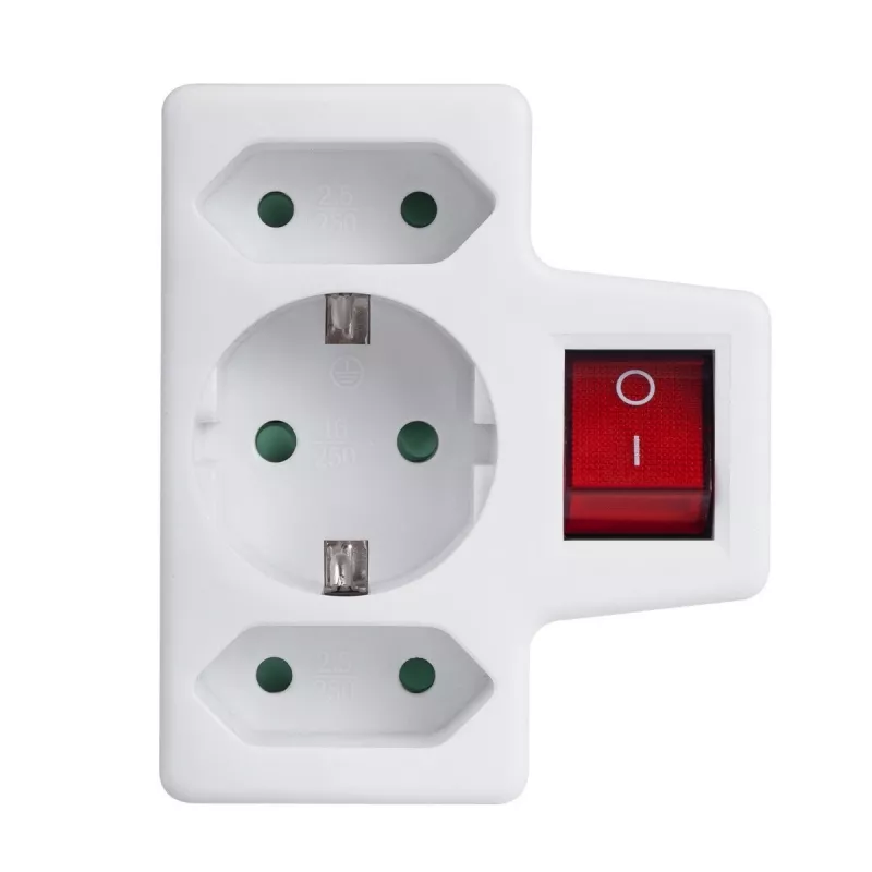 Maclean MCE215 adaptér s viacerými zásuvkami, 1x16 A + 2x2,5 A Schuko