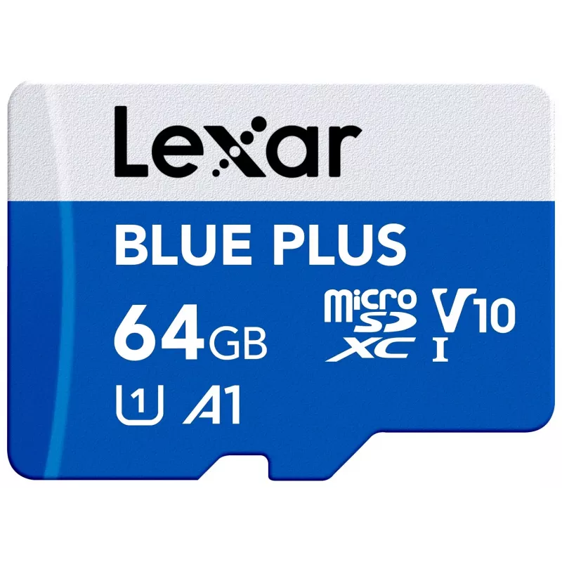 MicroSDXC pamäťová karta Lexar BLUE PLUS 64 GB UHS‑I 100 MB/s U1 V10 (modrá)