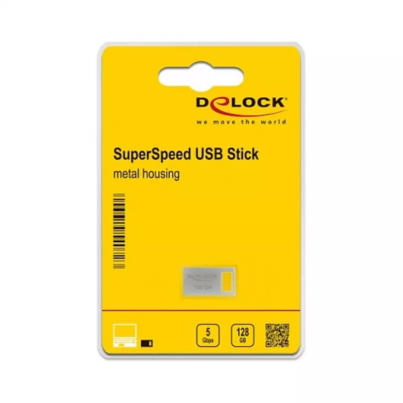 USB flash disk DeLOCK 128GB USB Type-A 3.2 Gen 1 kovové puzdro