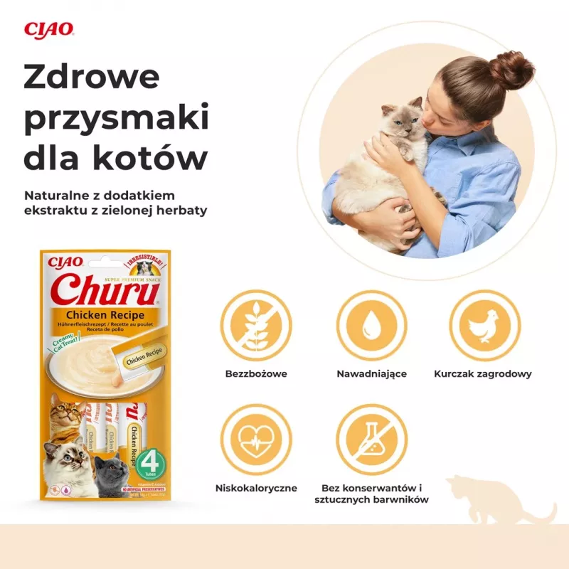 INABA Churu kuracie - maškrty pre mačky - 4x14 g