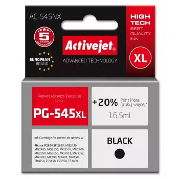 ActiveJet AC-545NX čierna kompatibilná pigmentová farba, nahrádza Canon PG-545XL, vysoký výťažok 16,5 ml