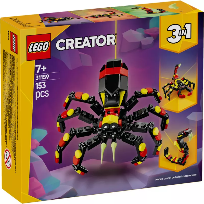 LEGO Creator 3-in-1 stavebný model pavúka 31159 — 153 dielov, vek 7+, 110×150×50 mm