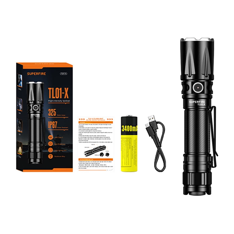 Baterka Superfire TL01-X nabíjateľná ručná LED, kompaktný dizajn