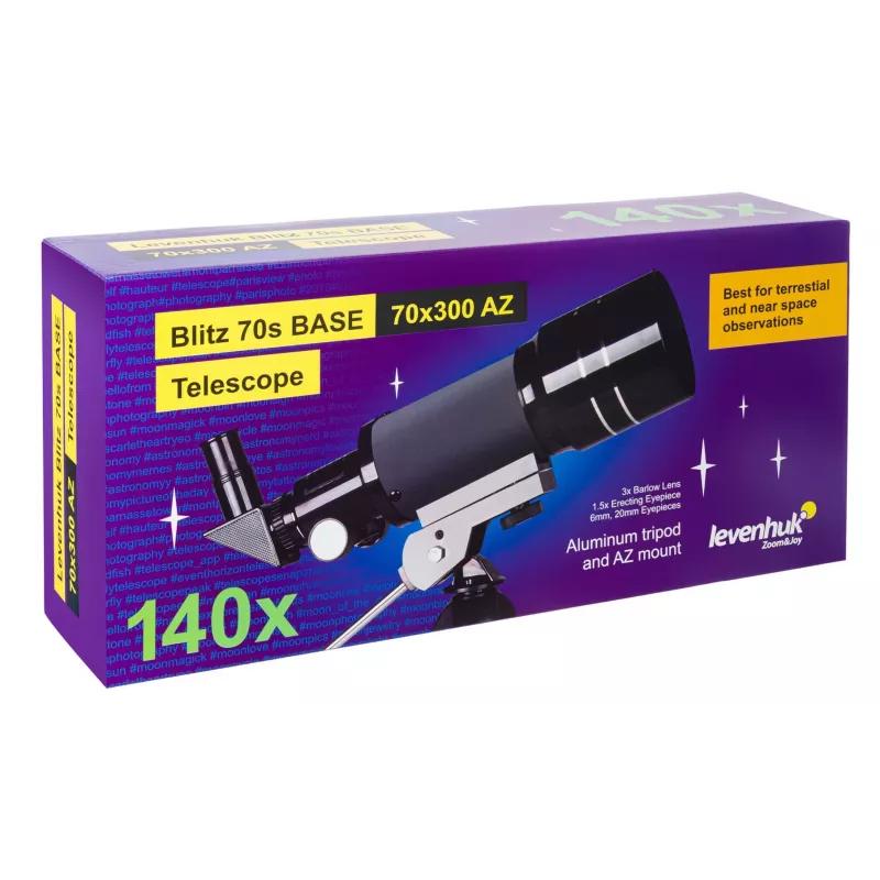 Levenhuk Blitz 70s Base refraktor 140x sivý
