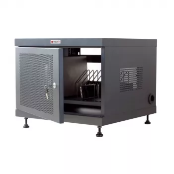 Rackový regál TECHLY 367652 organizér káblov s 3M lepiacou páskou, oceľ, 550×550×410 mm, čierny