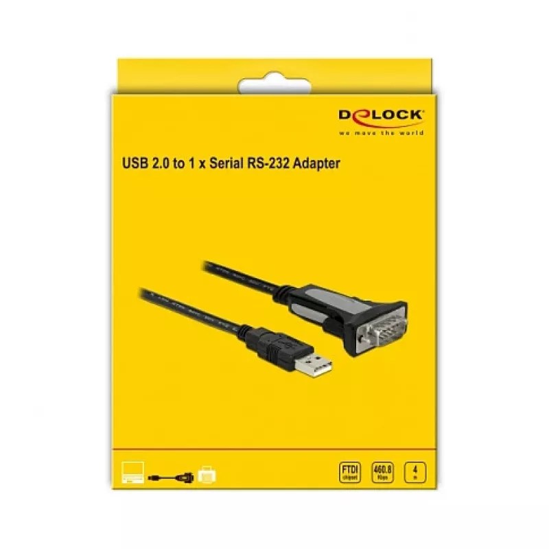 USB 2.0 Type-A na 1 x sériový RS-232 DB9 4 m DeLOCK 66323