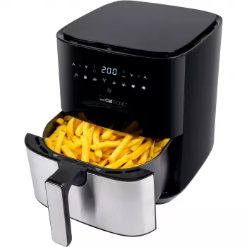Clatronic FR 3782 H, teplovzdušná fritéza, 5 l, 80 °C, 200 °C, jednotlivé snímky, čierna, nerez