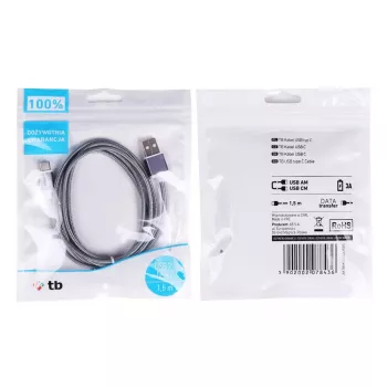 TB USB - USB-C kábel 1,5 sivý (AKTBXKUCSBA150S)