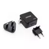 Unitek P1117B USB-C PD 65W univerzálna mobilná nabíjačka, 2x USB‑C PD + 1x USB‑A, čierna
