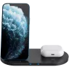 Nabíjačka bezdrôtová dokovacia stanica 2in1 QI 10W/USB-C/LED čierna