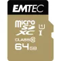 EMTEC Gold+ - pamäťová karta Flash (SD adaptér v balení) - 64 GB - Class 10 - microSD - zlatá (ECMSDM64GXC10GP)