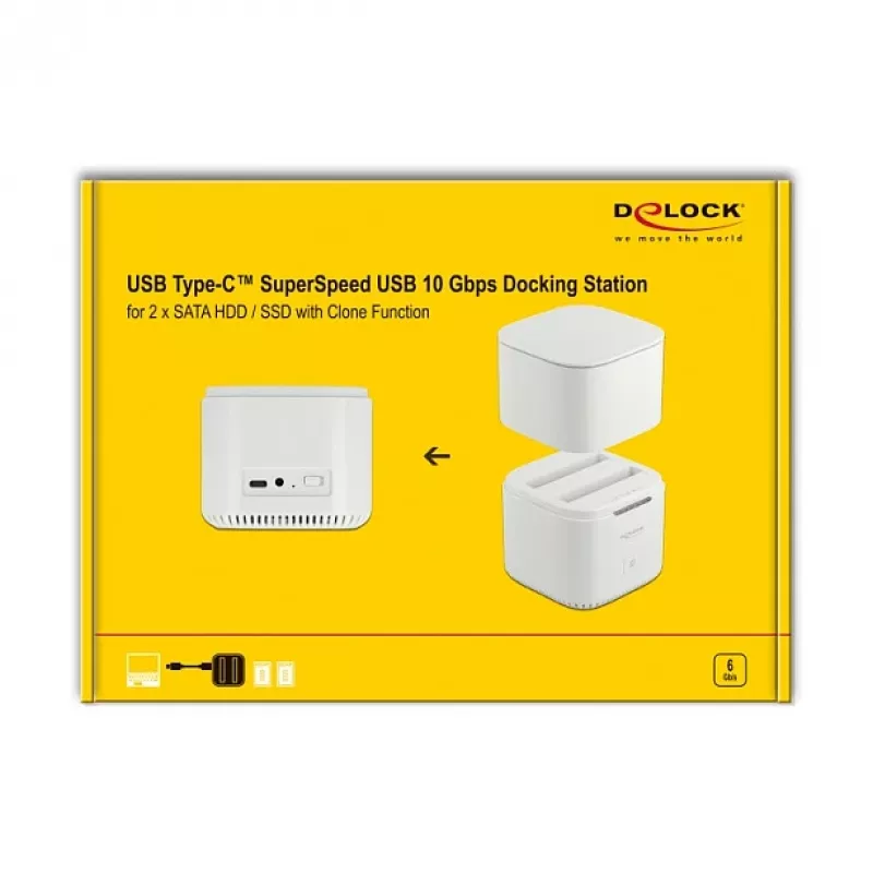 Dokovacia stanica DeLOCK USB Type-C™ 3.2 pre 2 x 2,5-palcové SATA disky/SSD