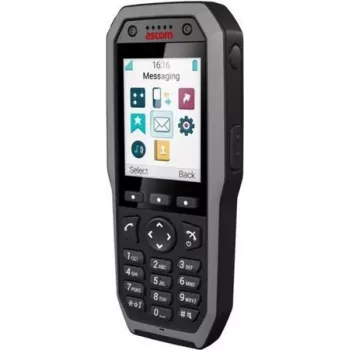 ASCOM d83 Protector EX – DECT slúchadlo pre prostredie s nebezpečenstvom výbuchu (2,4\ LED farebný displej | Bluetooth | širokopásmový zvuk | v súlade s ATEX) – v čiernej (DH8-ACAB)