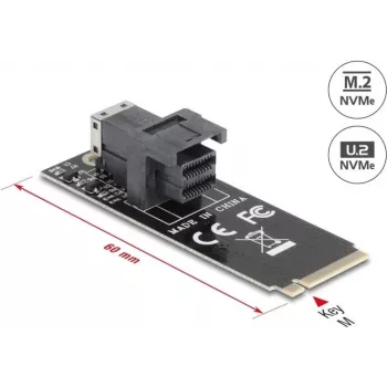 DeLOCK 61070 interný SFF-8643 adaptér M.2 samec 32 Gbit/s čierny