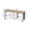 Cama komoda LOTTA 150 2D3S wotan dub + matná čierna
