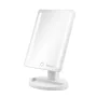 Voľne stojace kozmetické zrkadlo Girmi BE04 – obdĺžnikové s 1-násobným zväčšením, biele LED, USB/4×AA, 180° otáčanie