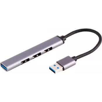 USB hub S/CONN 13-50001 USB 3.2 Gen 1 Type-A 5000 Mbit/s sivý
