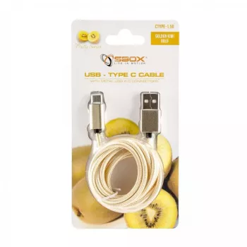 USB kábel SBOX USB-TYPEC-15G 1,5m USB A USB C zlatý
