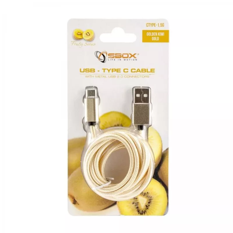 USB kábel SBOX USB-TYPEC-15G 1,5m USB A USB C zlatý