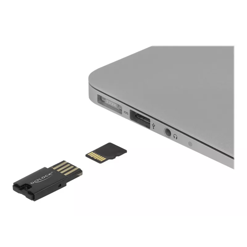 DeLOCK USB 2.0 čítačka kariet čierna Micro SD MicroSDHC MicroSDXC 480 Mbit/s