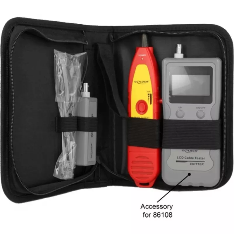 Delock 86109 vyhľadávač káblov pre tester káblov 86108, červená/žltá