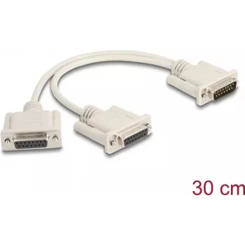 DeLOCK 65833 sériový kábel béžový 0,3 m DB-15 2 x DB-15