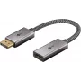 Plus DisplayPort na HDMI adaptérový kábel, 4K @ 60Hz (sivá, 20 cm, 32 Gbit/s)
