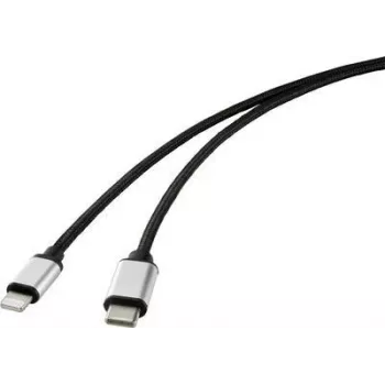 Renkforce USB kábel na pripojenie telefónu [1x USB 3.0 konektor samec C - 1x Apple Lightning konektor samec] 1,00 m čierny (RF-4353446)