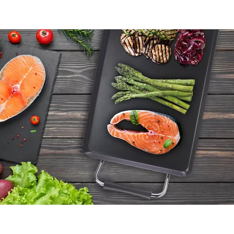 Beper 90.386 gril teppanyaki, nepriľnavá doska 70,5 x 23,5 cm, 1800 W, čierny