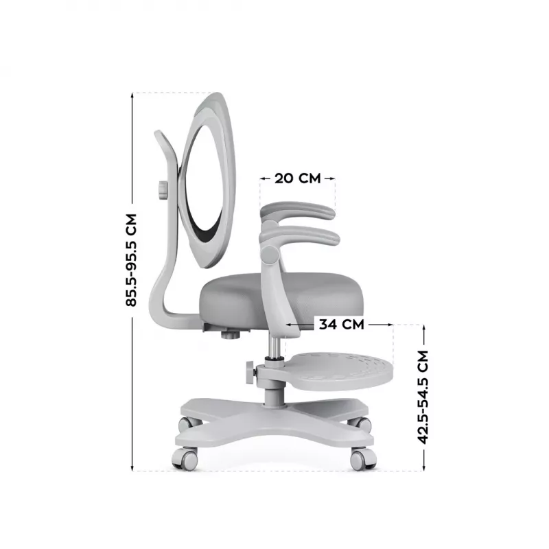 Kancelárska otočná stolička mark adler Junior 4.6 sivá — kompaktná ergonomická pracovná stolička