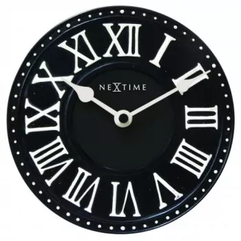 NeXtime hodiny 5187zw London Table, Ø16 cm, nástenné, čierne/biele